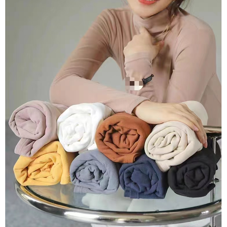 0822大码胖MM德绒半高领打底衫女秋冬保暖修身长袖上衣