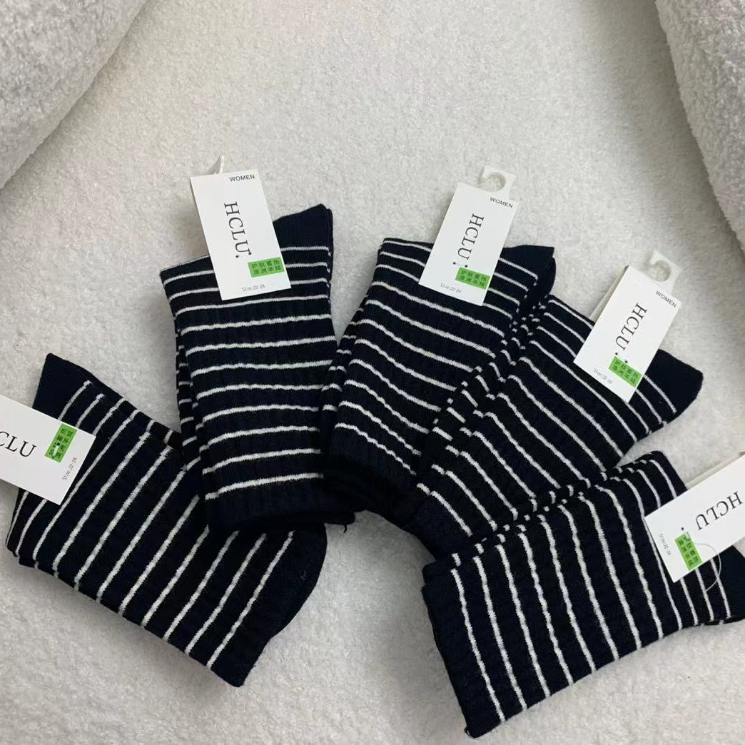 《胖姐专属》5双装网红款秋冬堆堆袜中筒袜时尚舒适高颜值百搭纯色