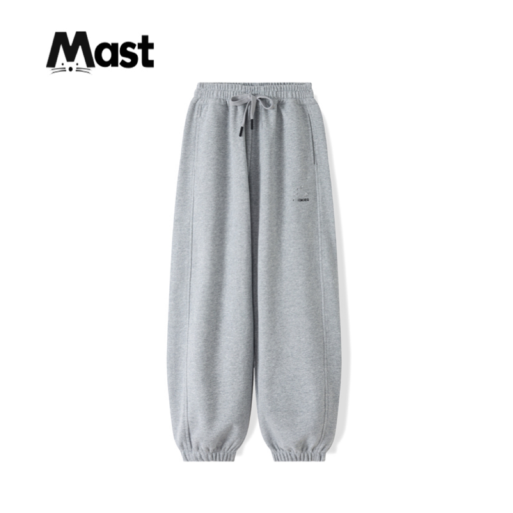 【新款】秋款青少年中大童纯色宽松字母运动裤2024秋季百搭简约卫裤