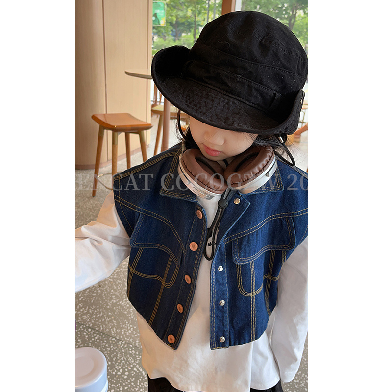 【年末大清仓】儿童装男女童百搭休闲牛仔马甲无袖背心开衫