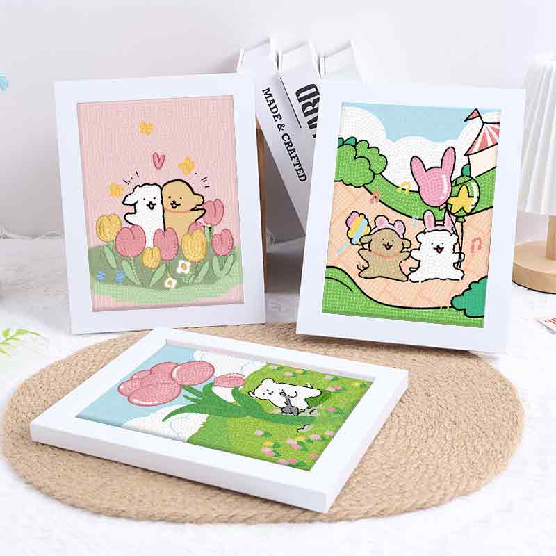 【新品】线条小狗自制钻石画卡通钻石贴画手工diy卡通系列益智