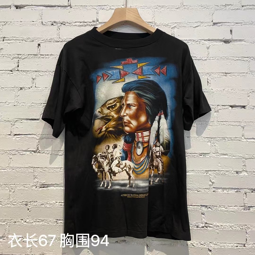 90s 单缝线原住民部落T恤