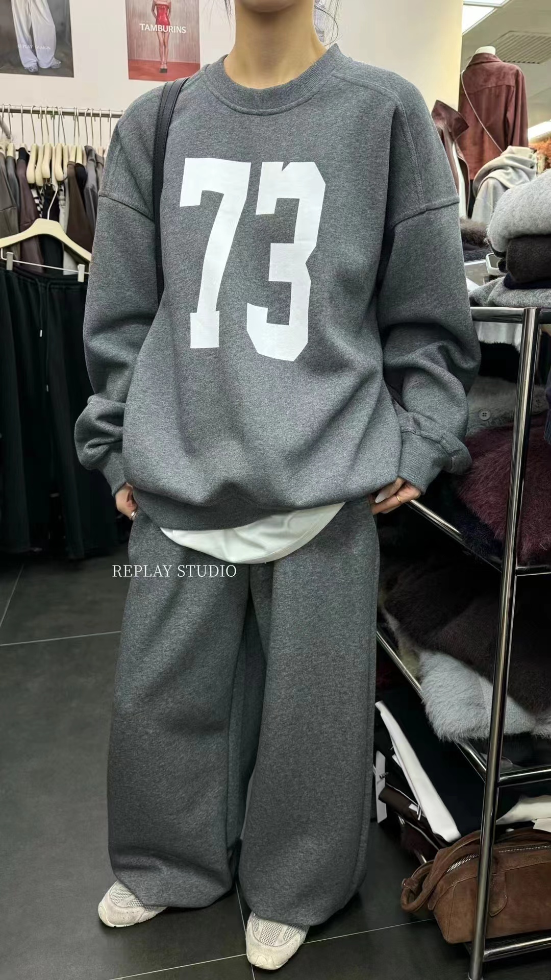 Replay（11795#库）韩版百搭印花圆领卫衣 KC