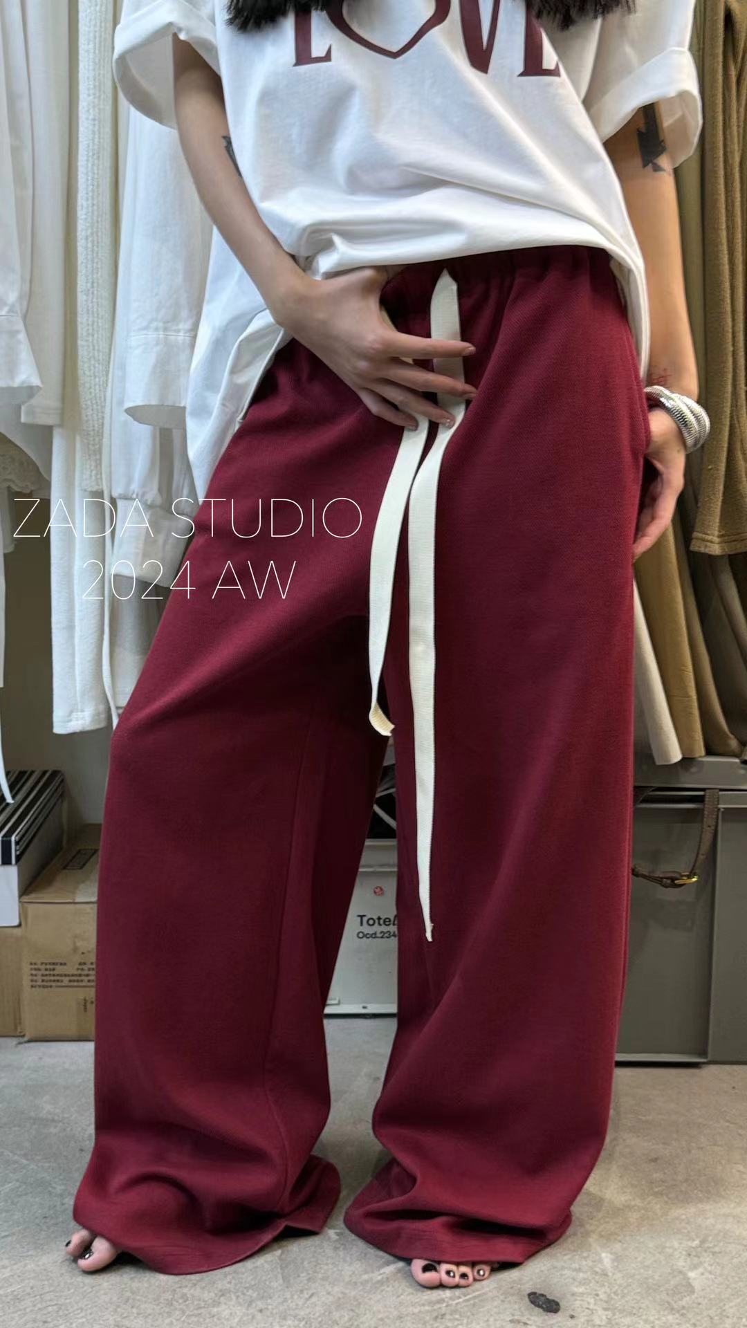 ZADA（5873#库）运动直筒卫裤 kc