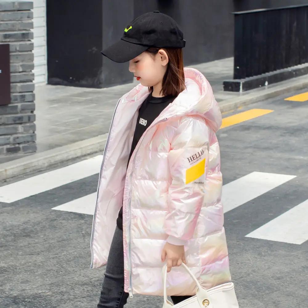 童装潮款Y白鸭绒儿童羽绒服中长款男童女童洋气加厚中大童免洗亮