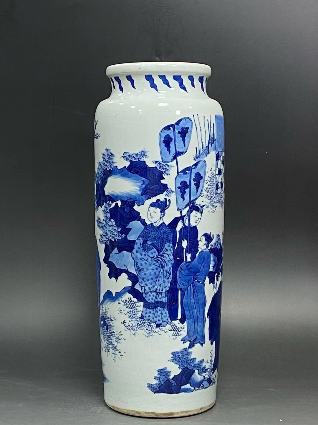 陶瓷青花人物故事图纹统瓶手工