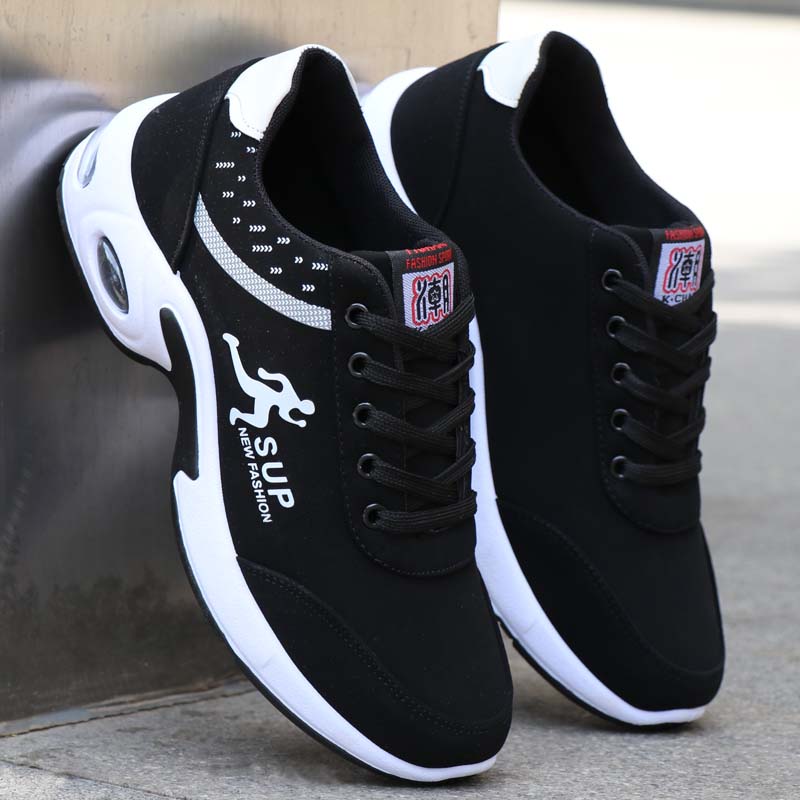 超轻软底跑步鞋男秋季2025新款男士防臭皮面防水雨天运动休闲鞋子