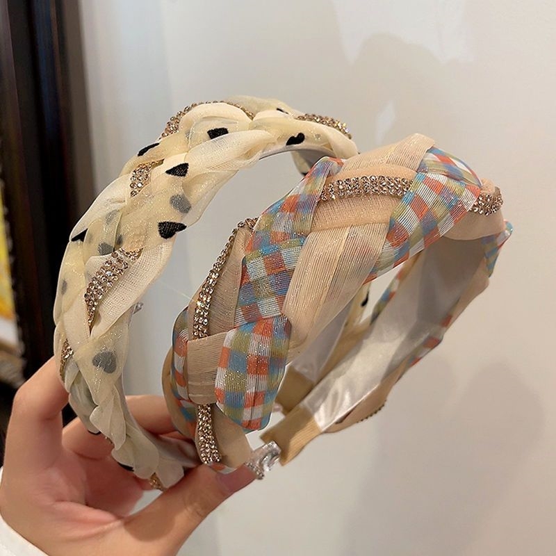 麻花发箍简约少女2023气质水钻宽边洗脸外出可爱发饰百搭优雅时尚