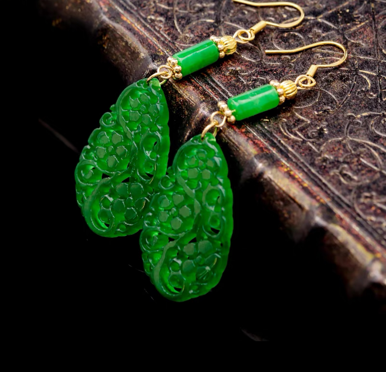 非金属树脂耳饰 sp-水滴镂空长款耳环女古风中式耳坠旗袍耳饰2