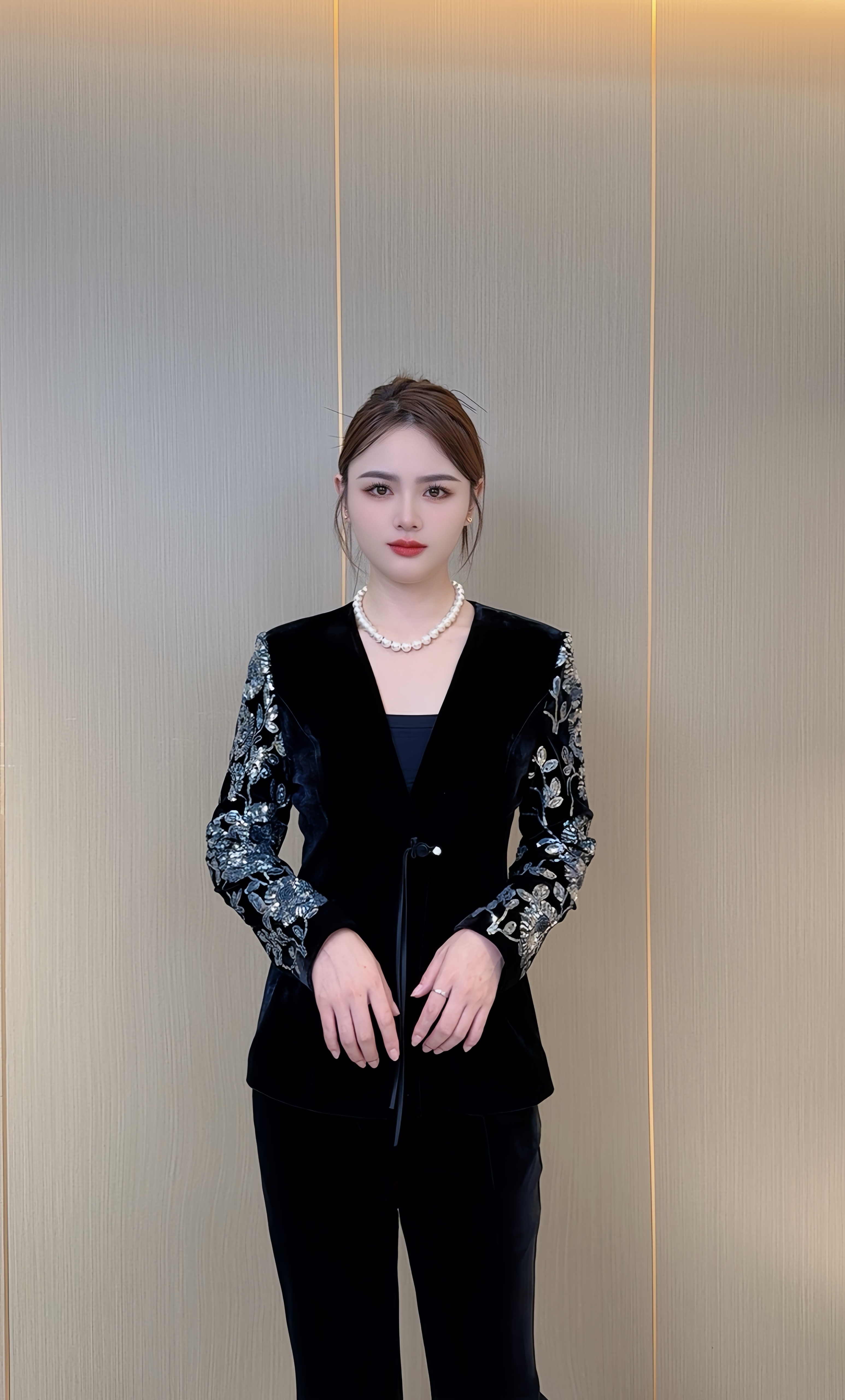 马姑娘专属-912-2025新款西装外套女春秋气质高级感钉珠西服上衣