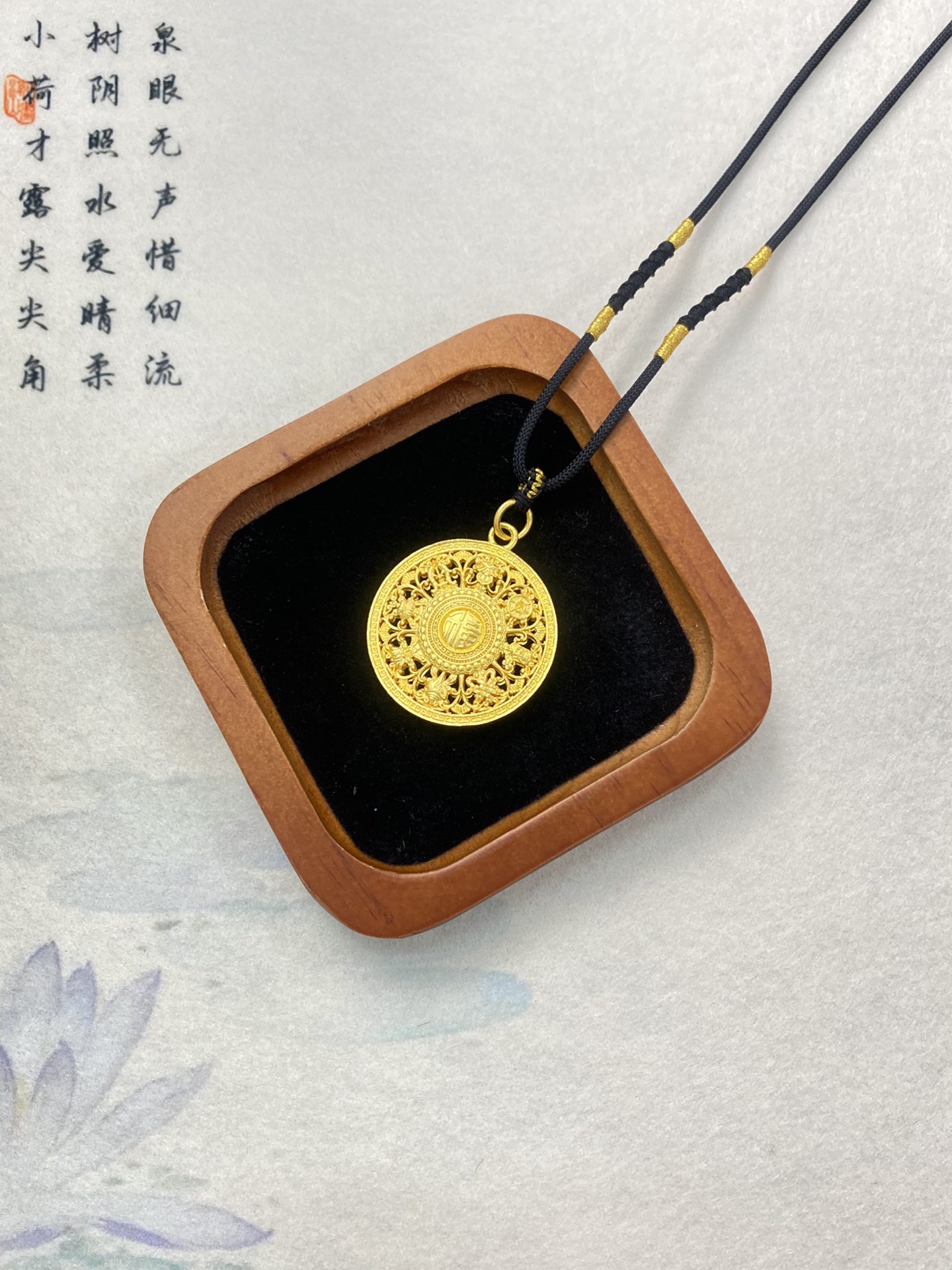 吊坠足银 足银首饰八宝罗盘金店同款