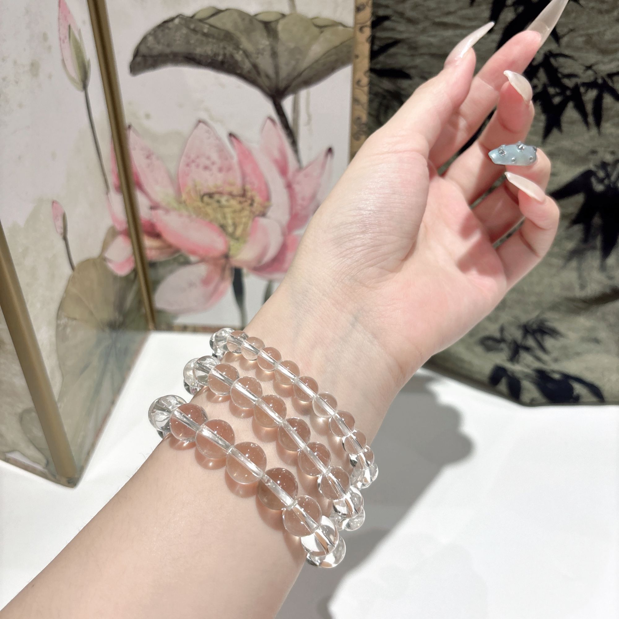 天然白水晶手链手串时尚百搭男女收藏级时尚单品