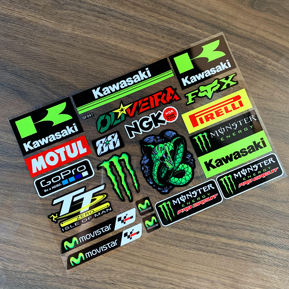 魔爪Monster赞助商贴纸雅马哈反光贴花川崎贴纸机车踏板车头盔贴