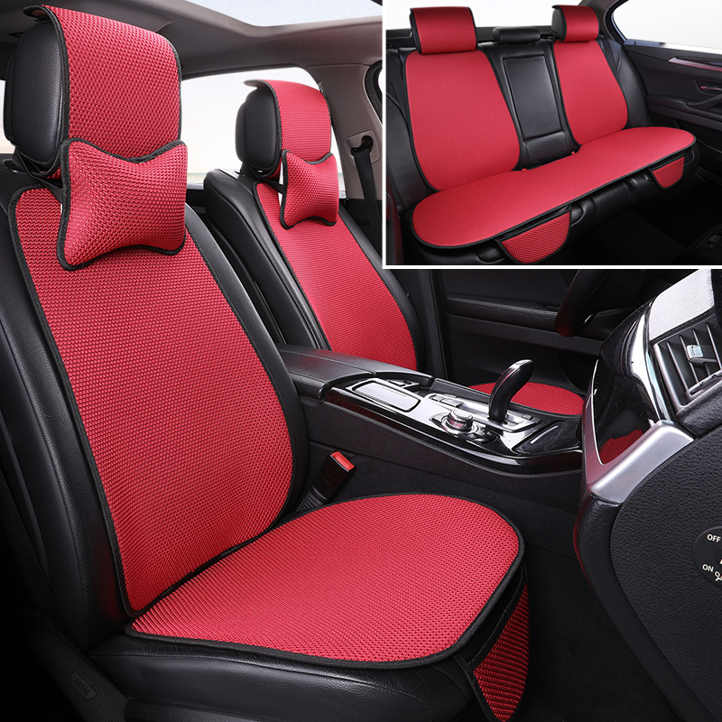 夏季冰丝汽车坐垫半包凉垫透气型免捆绑小蛮腰座垫五座车四季通用