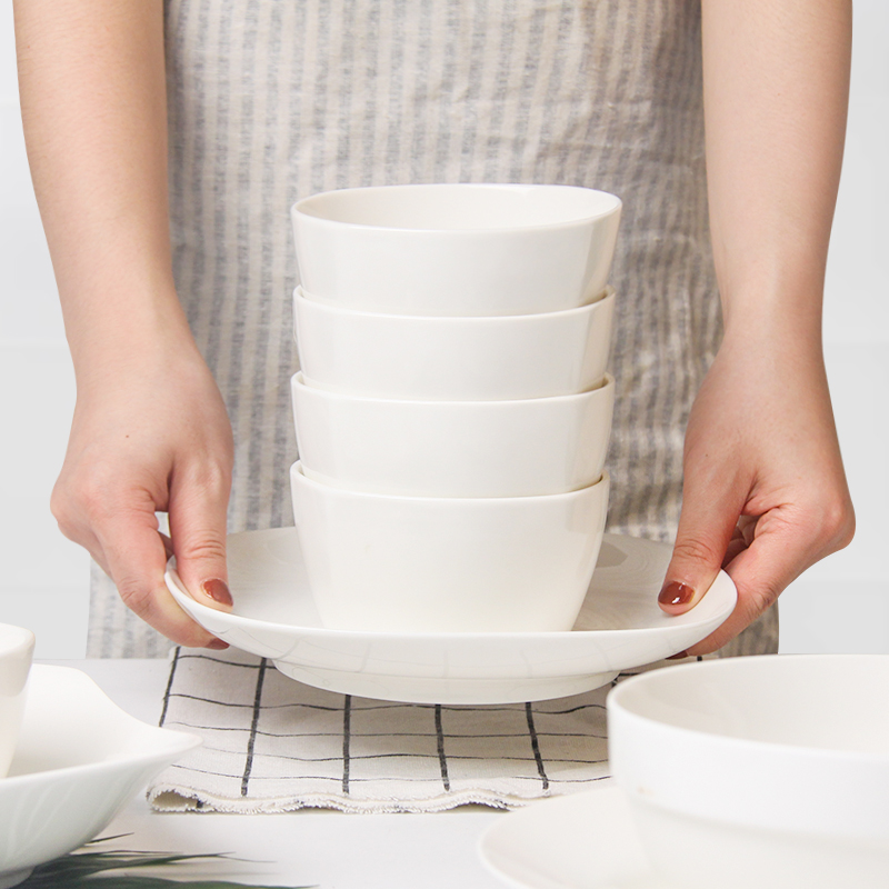 YunTang/韵唐陶瓷家用碗x4饭碗面碗2022新款陶瓷碗宿舍用学生餐具