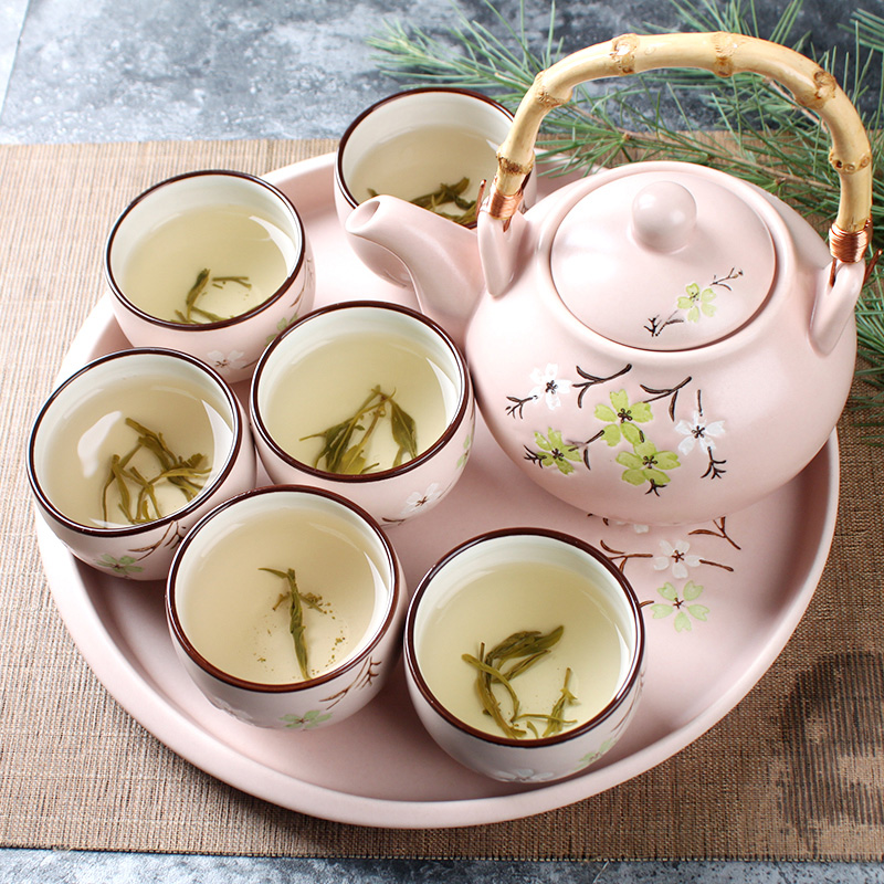 YunTang/韵唐春回大地陶瓷茶具釉上彩手绘小清新茶壶杯送礼套装