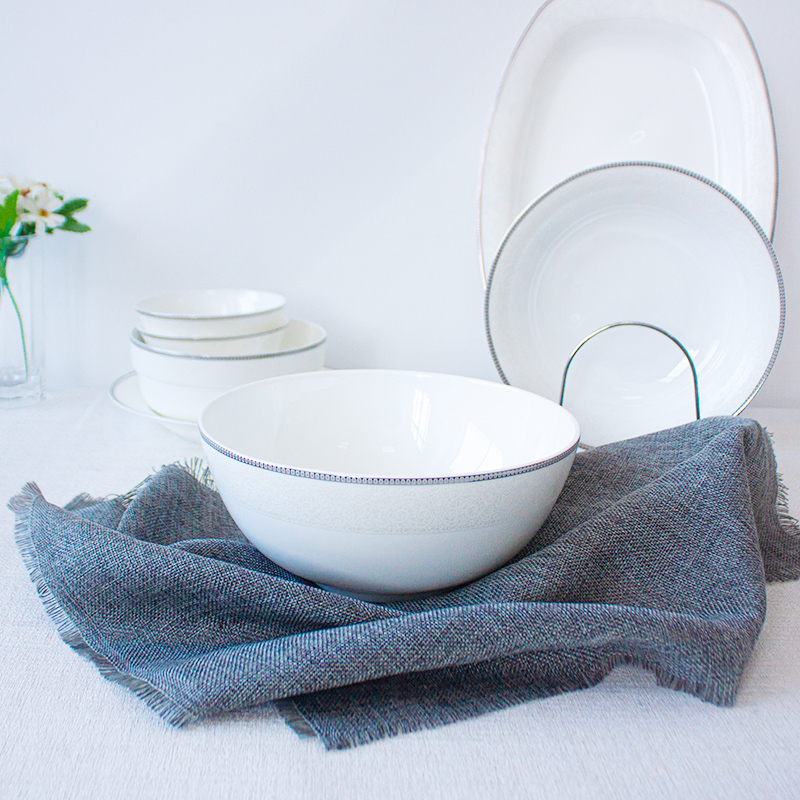 YunTang/韵唐罗马花园陶瓷餐具创意高档骨瓷家用饭碗汤碗盘碟散装