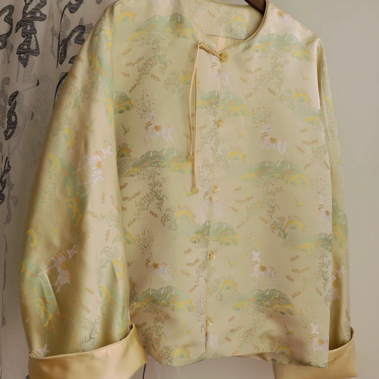 100%桑蚕丝宋锦新中式国风服饰禅意风女装气质提花长袖