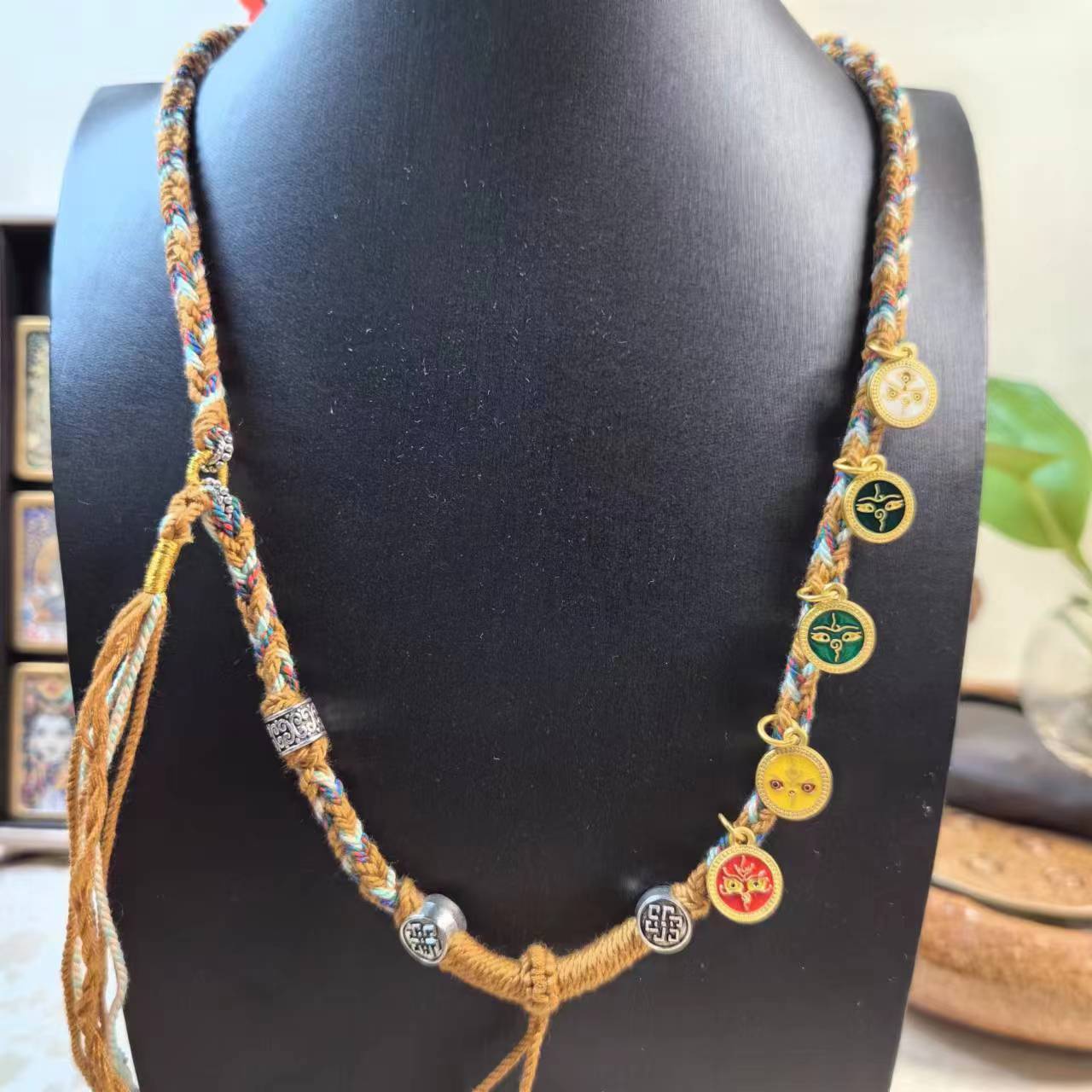 【一生安手绘 】吊坠 挂坠绳 藏式 复古 纯手工 编织 中国风  男女