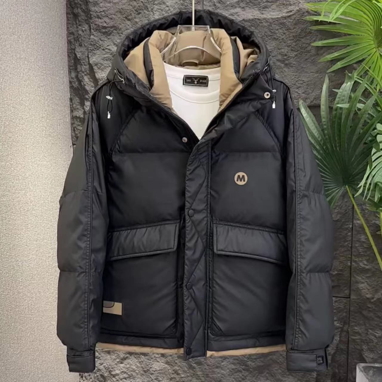 波司豋羽绒服冬季免洗连帽棉服男士韩版潮流工装加厚上衣防寒保暖