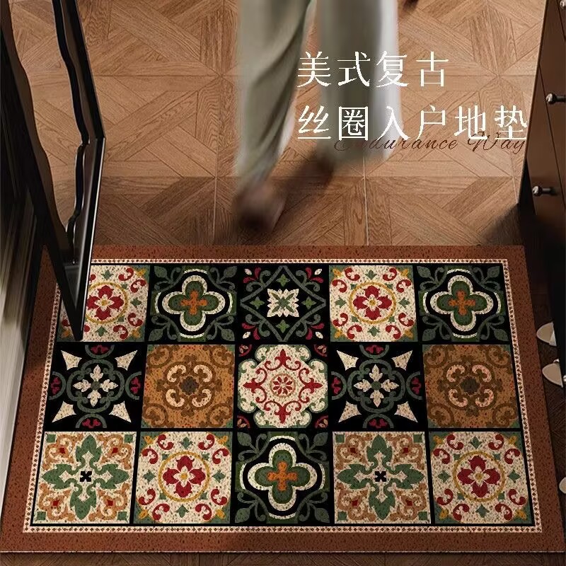 入户门丝圈地垫进门地毯加厚玄关脚垫家用大门口除尘蹭脚防滑垫子