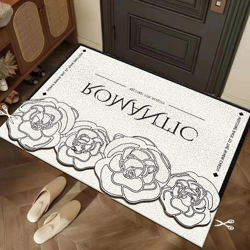 【两只羊】简约百搭入户门PVC丝圈地垫可裁剪除尘脚垫全网热卖门垫