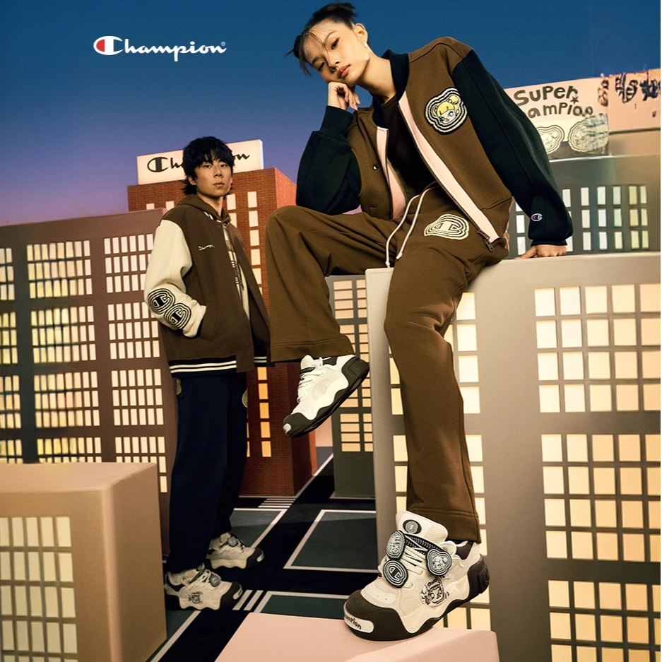 【Champion×泡泡玛特】冠军膨膨面包鞋秋冬厚底百搭板鞋24FWT28