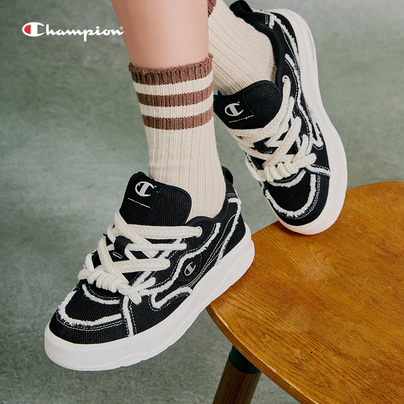 ChampionChampion板鞋女秋百搭休闲黑白复古低帮帆布鞋24FWT18