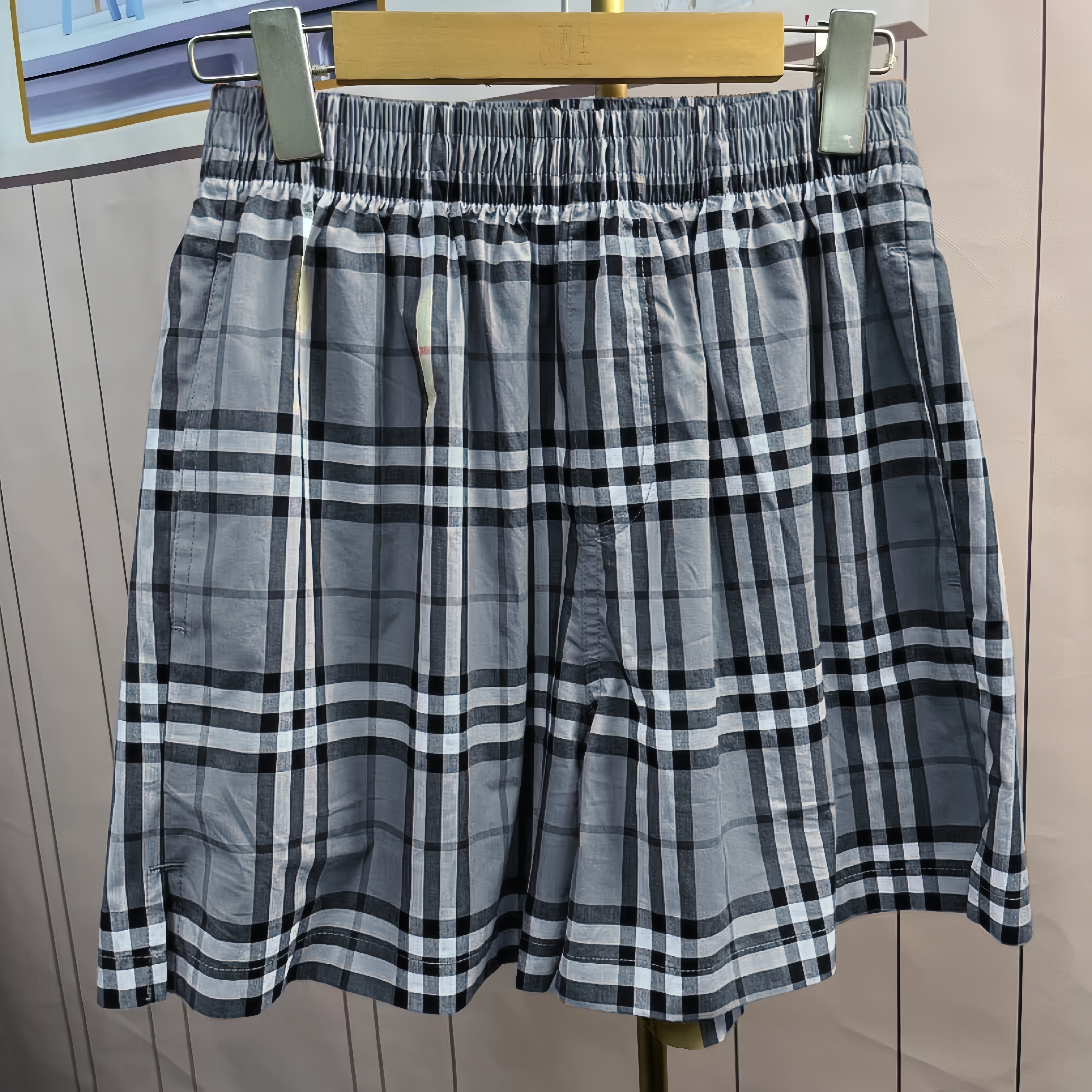 格子短裤时尚2024新款通勤型休闲裤运动百搭夏季外穿薄款宽松潮流