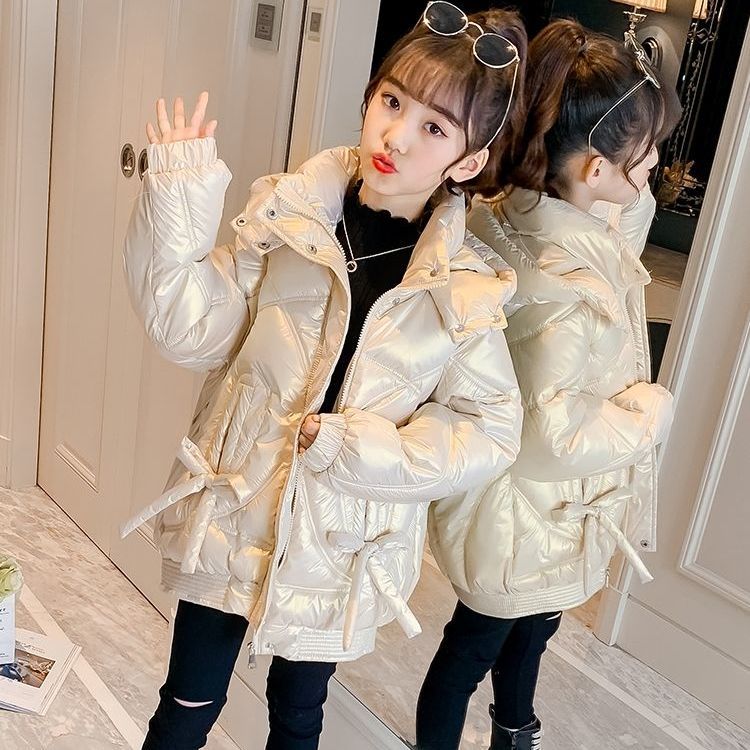 女童冬装服2023新款儿童洋气加厚袄中大童冬季中长款外套