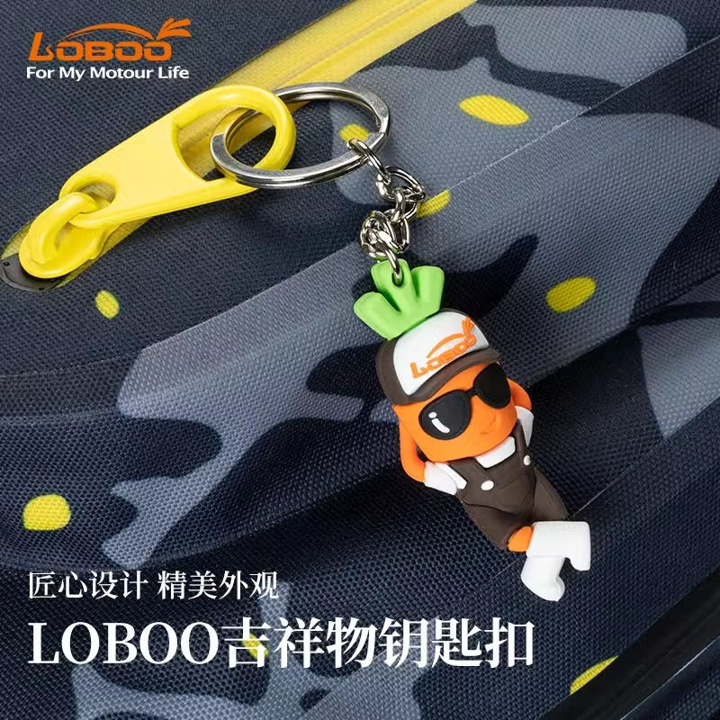 适用于摩托车吉祥物钥匙扣LOBOO萝卜机车钥匙链精致个性背包挂饰