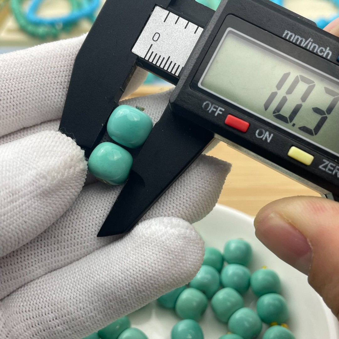 【人工处理】10mm➕一对随机发货湖北竹山高瓷低价处理绿松石