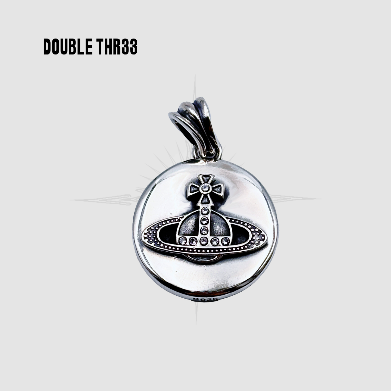 吊坠925银 土星吊坠 （幸运/努力/成功）手工925银