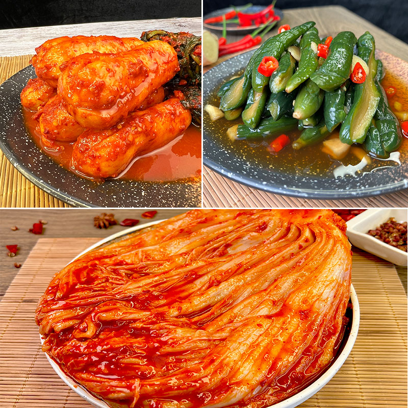 延边朝鲜族辣白菜400g+青年萝卜400g+酸甜黄瓜300g组合