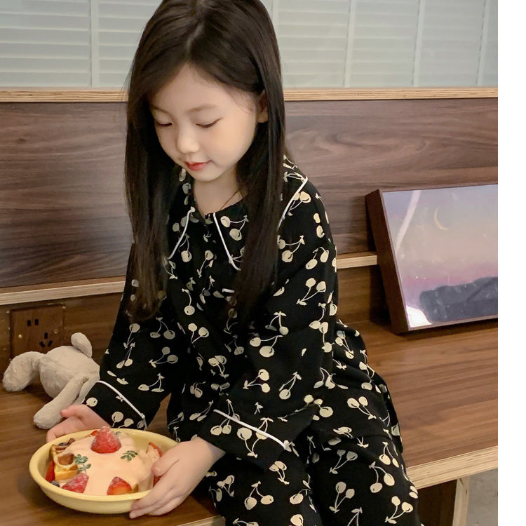 秋冬上新2023年儿童睡衣女童春秋季薄款中大童碎花家居服套装长袖