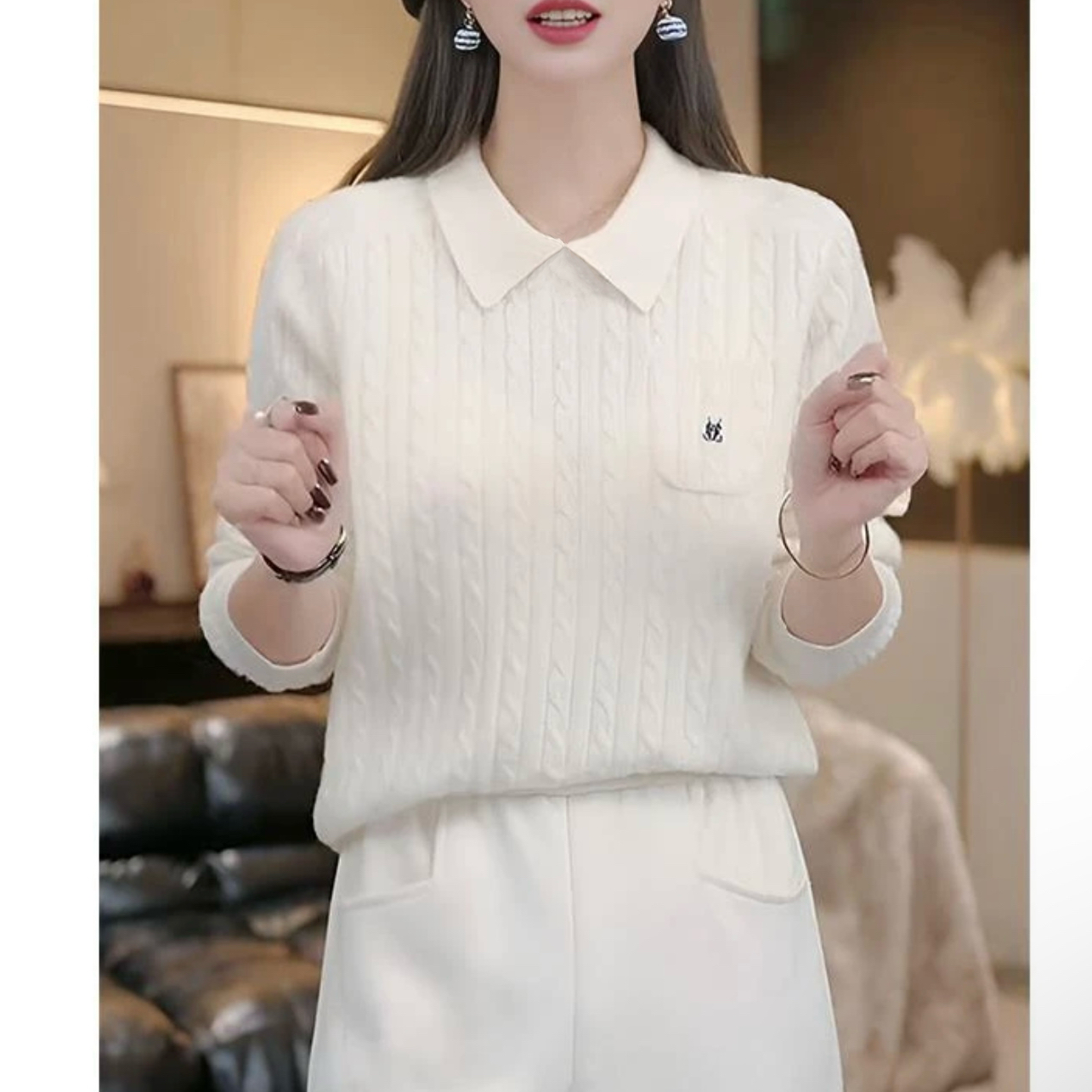 秋冬小香风女装针织衫麻花打底衫毛衣时尚百搭减龄套头气质B-B2