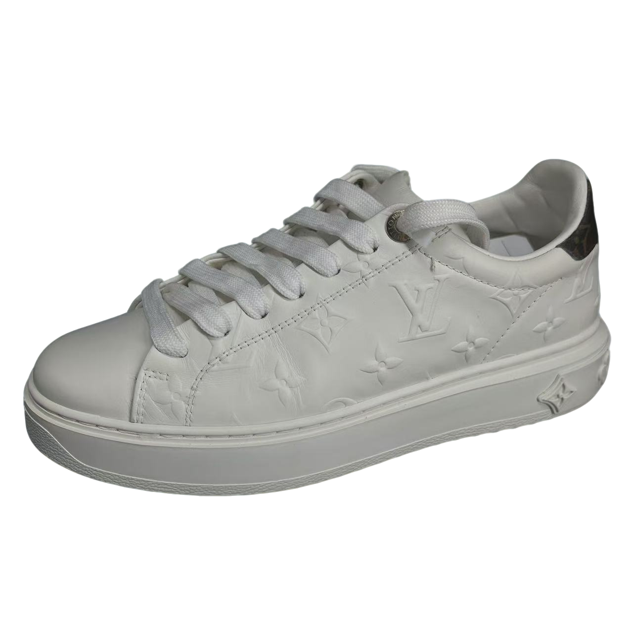 99新 LouisVuitton/路易威登 37.5码/白色印花女板鞋 674        