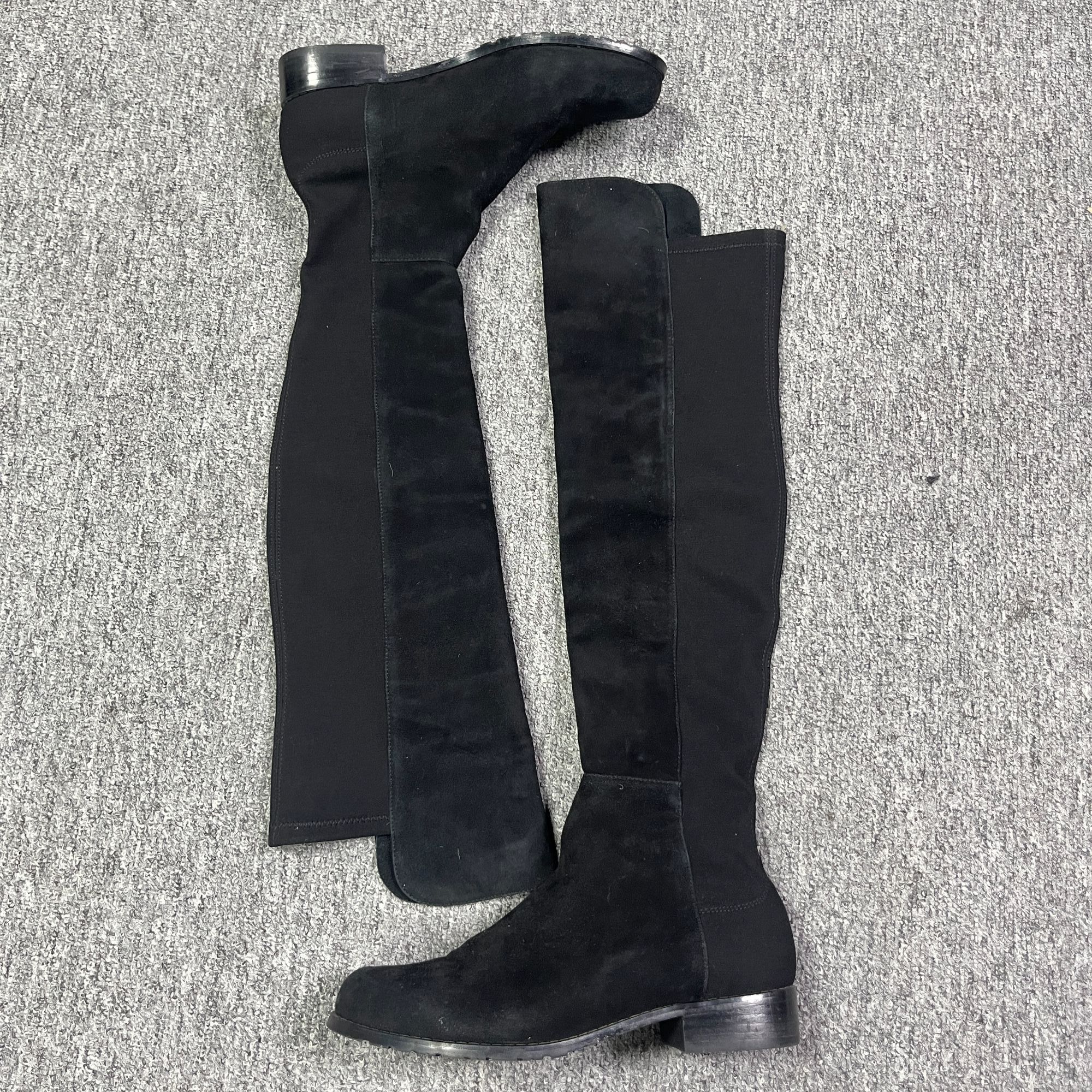 95新 StuartWeitzman 38码/仔仔女鞋 黑色高筒时尚百搭长靴 1576 