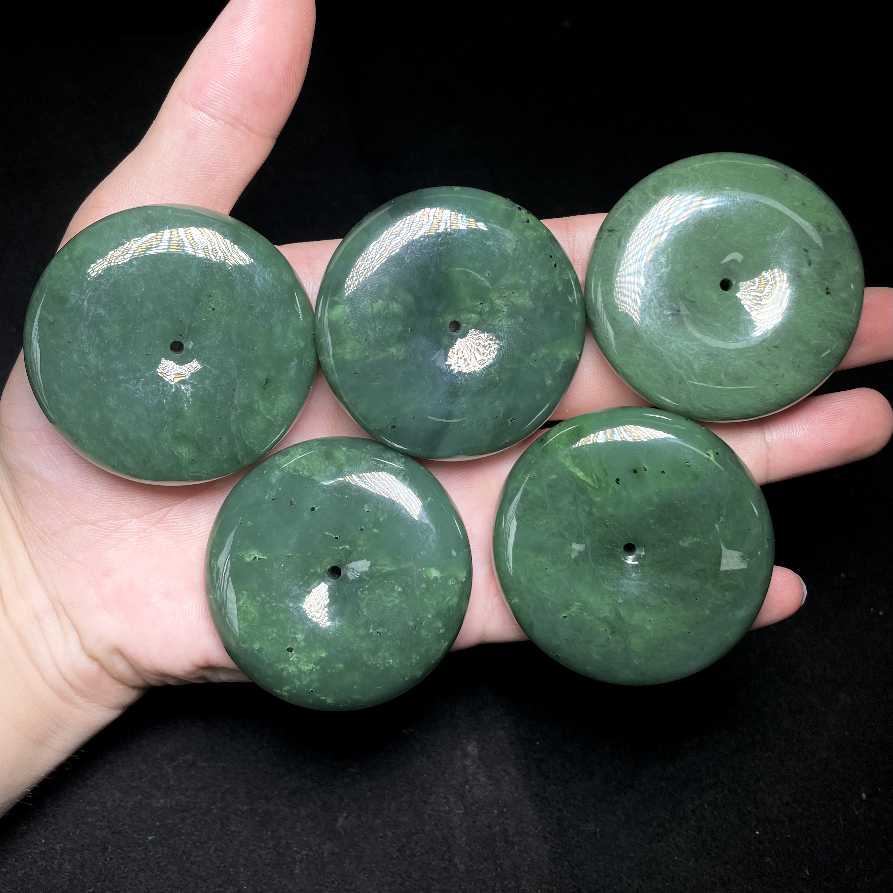 菲菲珠宝好*碧玉吊坠-平安扣约50+mm-多样性发一