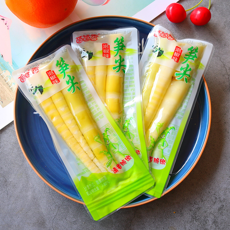 菌菌香泡椒味笋尖开袋即食休闲零食嫩笋尖独立小包装500g
