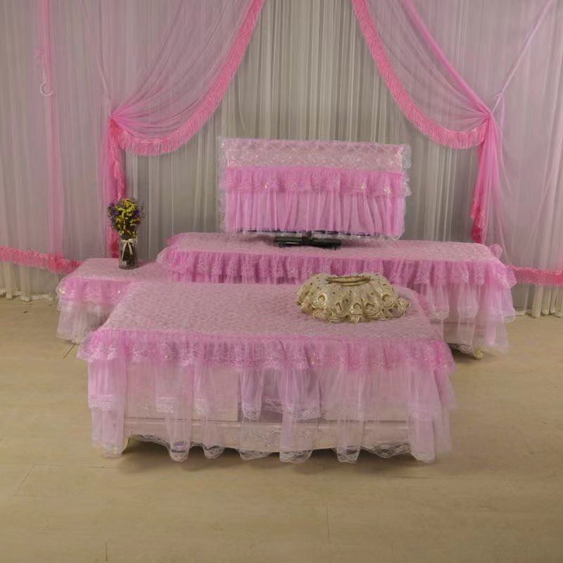 蕾丝公主茶几防尘罩盖巾高低电视柜盖布防尘罩电视机防尘布艺定制