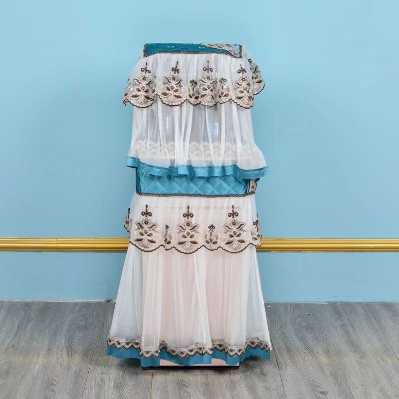 欧式布艺茶吧机防尘罩立式饮水机两件套田园下置水桶饮水机盖巾罩