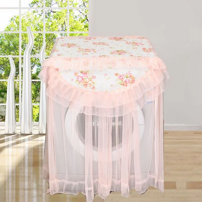 新款现代蕾丝布艺洗衣机防尘罩全自动滚筒通用盖布定制尺寸盖包邮