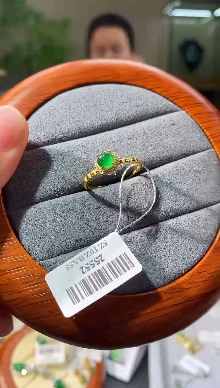 【闪购商品】翡翠戒指银S925镶嵌戒指25552