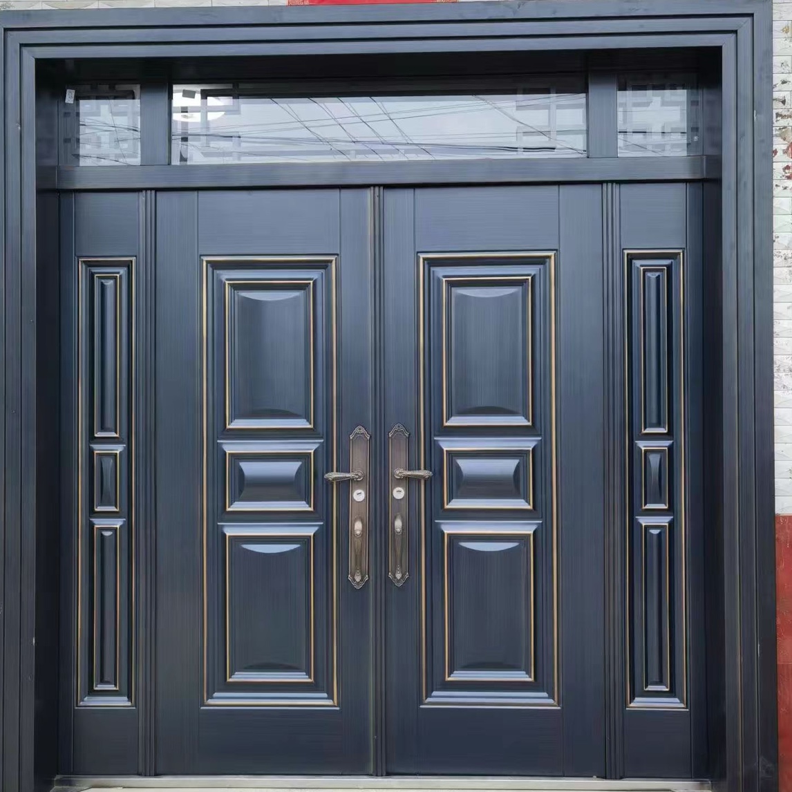 锌合金门铸铝门防盗门别墅门农村大门双开门四开门门入户门定做