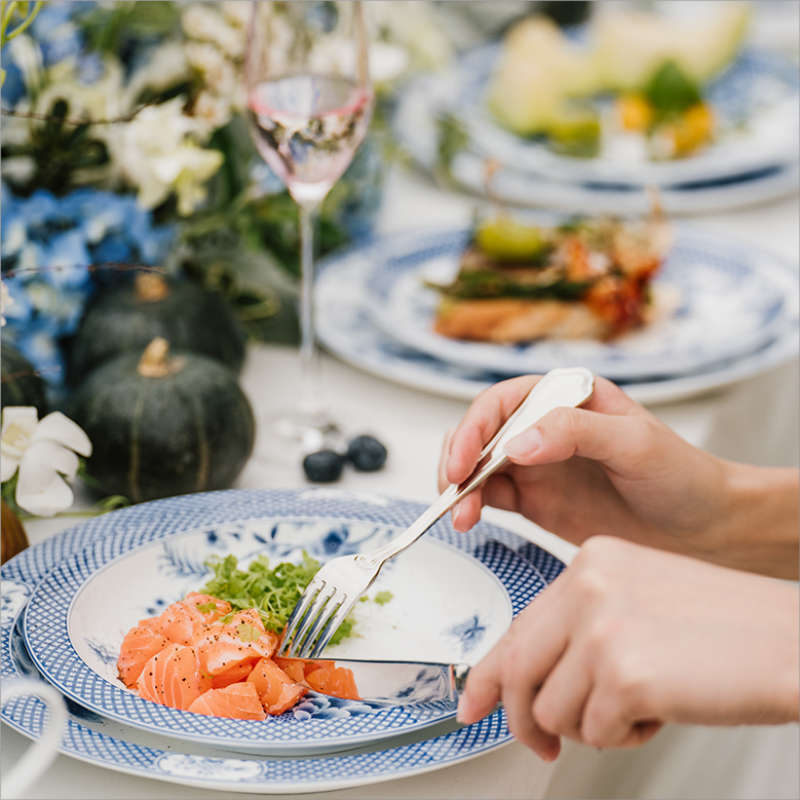 安娜16点（东方绮梦）骨瓷餐具家用汤菜盘浅盘茶盘青花瓷法式中国风