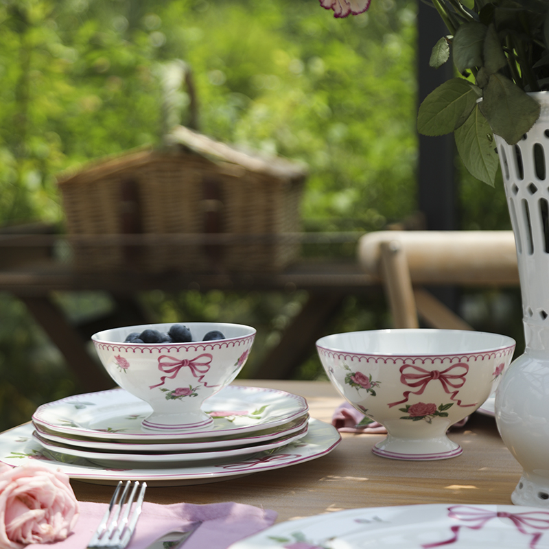 安娜16点（弗洛伊德玫瑰）精致骨瓷下午茶茶具餐具饭碗汤盘甜品盘