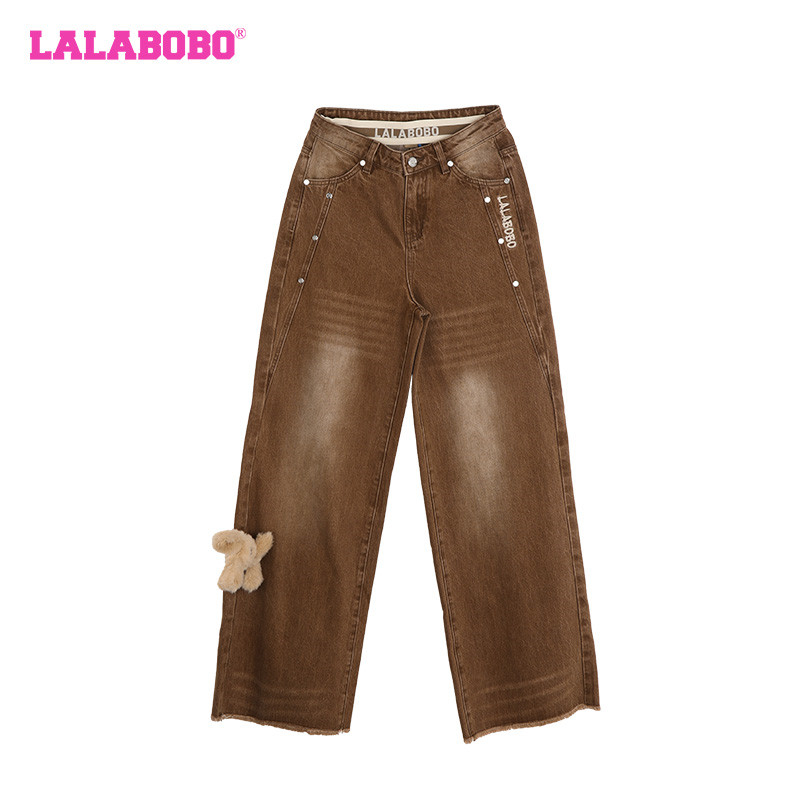 北京LABO瘫瘫兔高腰牛仔裤LBCC-WXZC82时尚直筒