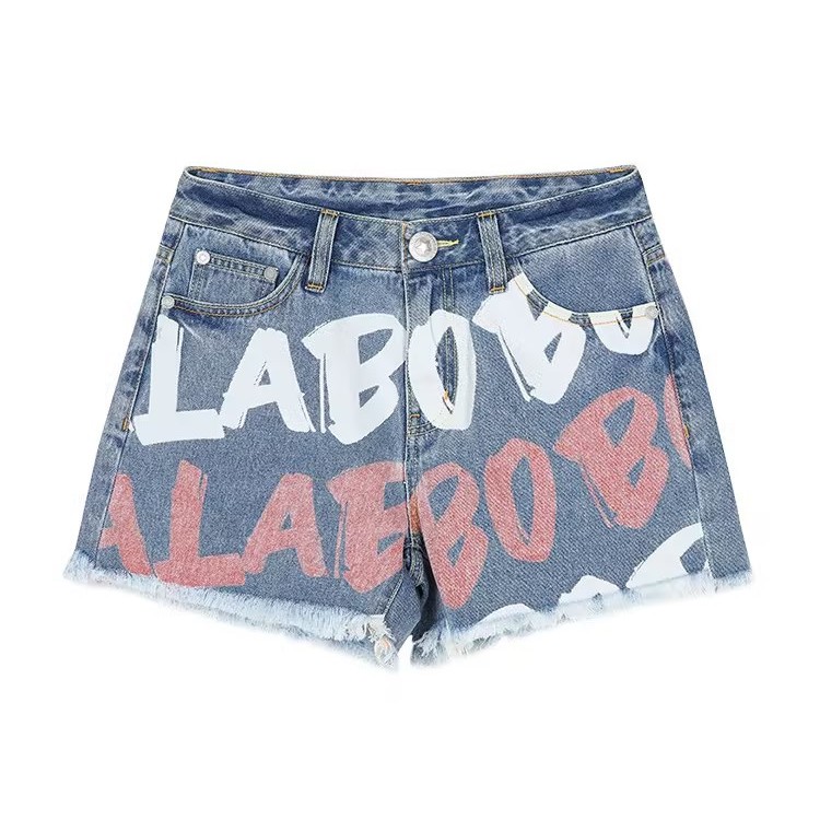 石家庄(微瑕不退不换)夏新大字母牛仔短裤|L20B-WXZD29