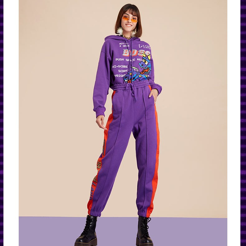 郑州（不退不换）冬新品原创复古印花束脚运动云朵裤|L20D-WXZC30